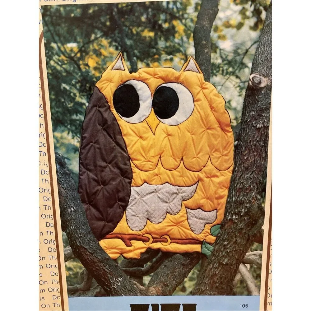 Uncut Down On The Farm Originals Critter Coverlette‎ Pattern Owl